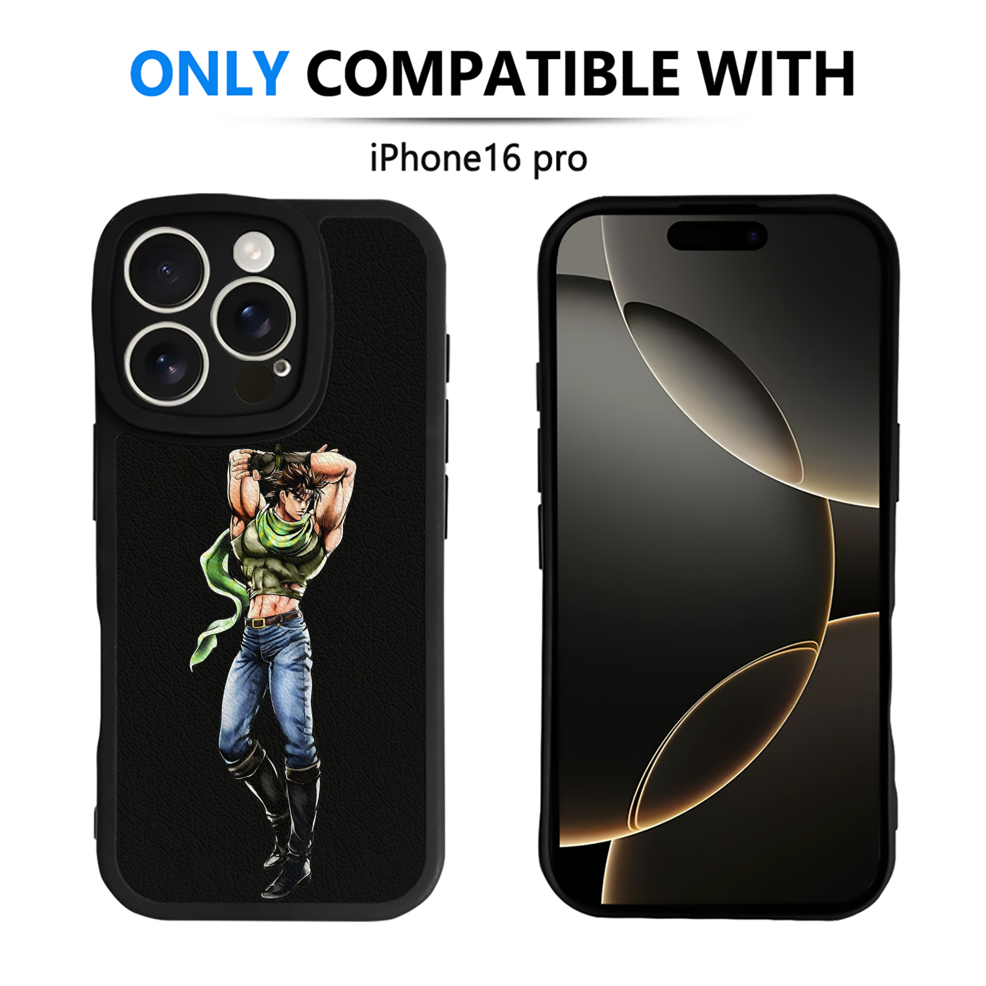 （画像用） ジョジョの奇妙な冒険 ジョセフ?ジョースター JoJo's Bizarre Adventure Joseph Joestar 【iPhone 16シリーズ対応】シリコンスマホケース（レザー調） 材質：シリコン